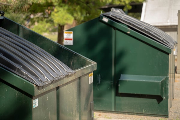 commercial dumpsters can be equipped with locks to prevent unauthorized access or illegal dumping